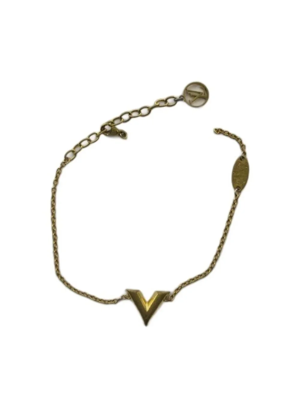 Louis Vuitton Bracelet Bangle Logo Gold